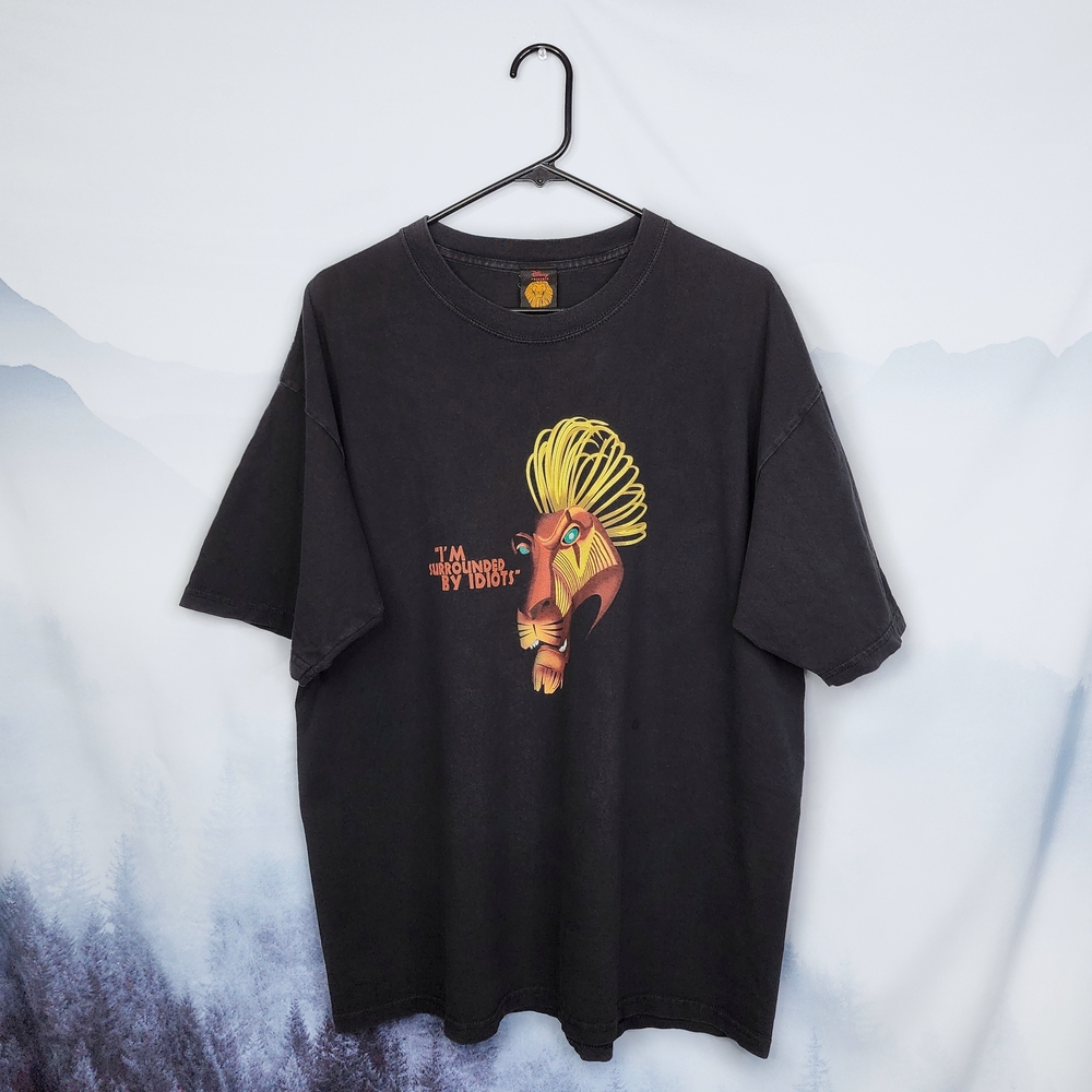 VTG Disney The Lion King On Broadway Surrounded By Idiots Scar Graphic Tee XL